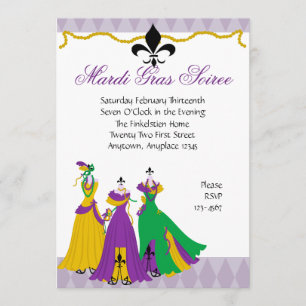 Mardi Gras Dress Shop Invitation