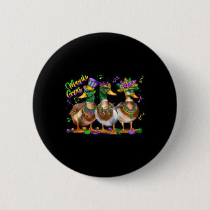 Mardi Gras Duck Carnival Costume Louisiana Men Wom Button