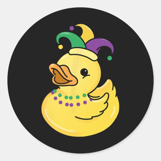 Mardi Gras Duck  Classic Round Sticker (Front)