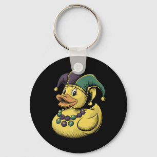 Mardi Gras Duck Rubber Ducky Costume Louisiana Lai Keychain