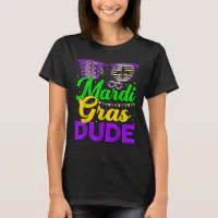 Mardi Gras Cat Beads and Sunglasses NOLA Kids T-Shirt