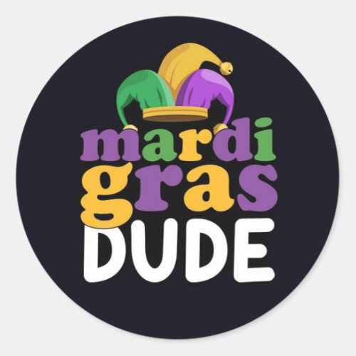Mardi Gras Dude Mardi Gras Classic Round Sticker