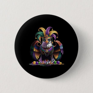 Mardi Gras Eagle Funny Mardi Gras Costume Men Wome Button
