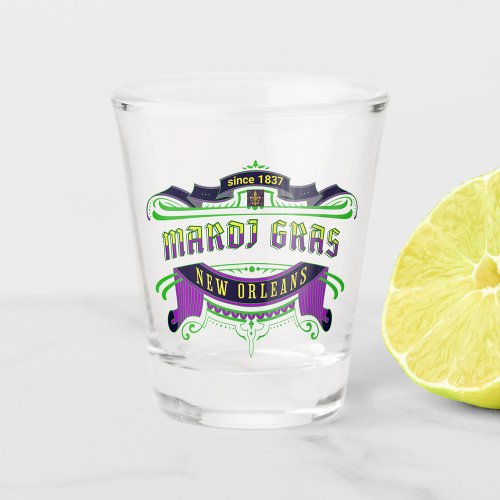 Mardi Gras emblem 1837 Shot Glass