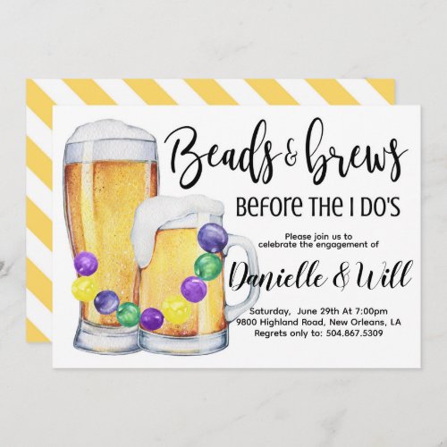 Mardi Gras Engagement Invitation