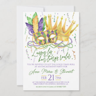 Mardi Gras Engagement Party Invitation