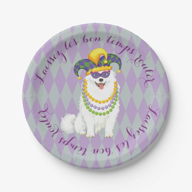 Mardi Gras Eskie Paper Plates (Front)