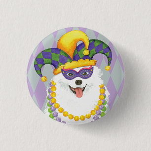 Mardi Gras Eskie Pinback Button