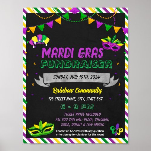 Mardi Gras event template Poster