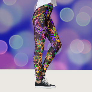 Women s Mardi Gras Leggings Zazzle