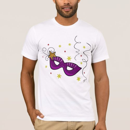 Mardi Gras Eye Mask Carnival Mens T_Shirt