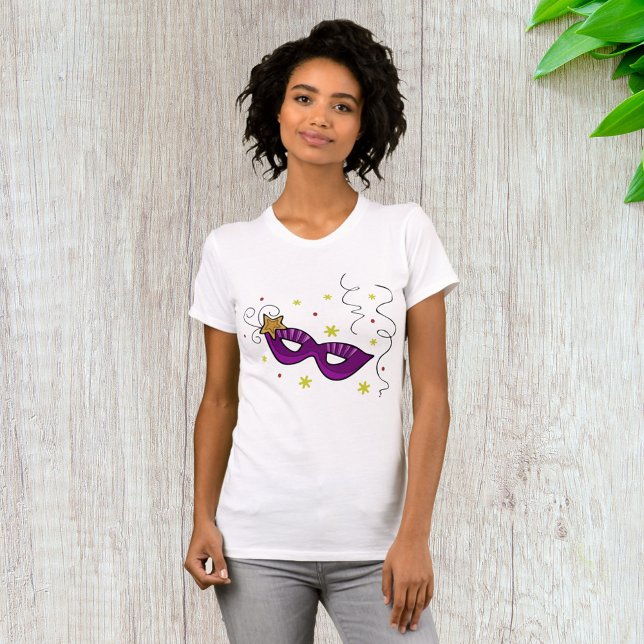 Mardi Gras Eye Mask Carnival Womens T-Shirt (Creator Uploaded)