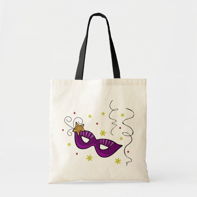 Mardi Gras Eye Mask Tote Bag (Front)