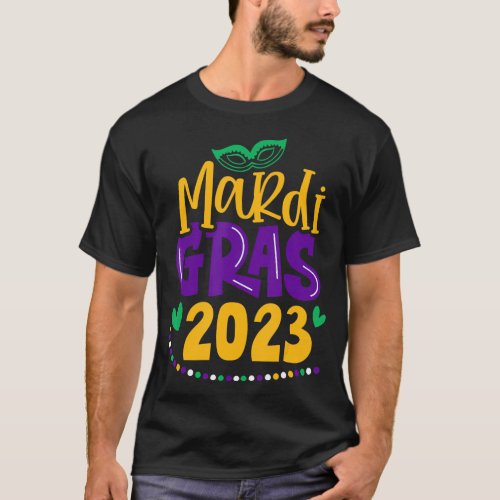 mardi gras face mask 2023 adults for men and women T_Shirt