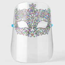 Mardi gras fashion silver diamond masquerade mask