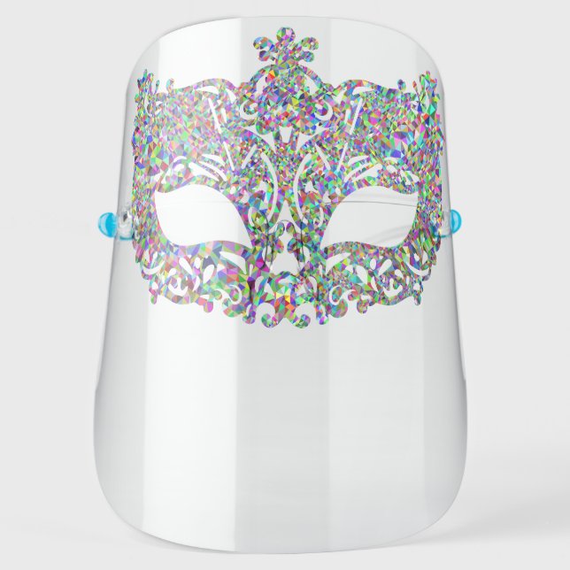 Mardi gras fashion silver diamond masquerade mask (Front)