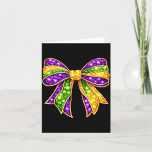 Mardi Gras Fat Coquette Bow Tuesday Kids Girls Wom Card