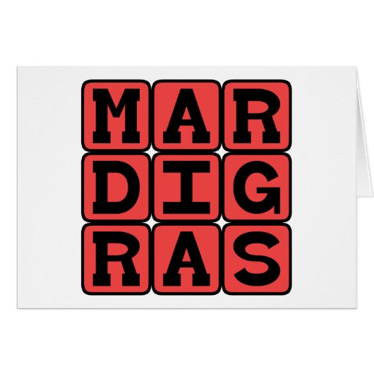 Mardi Gras, Fat Tuesday Cards (Front Horizontal)