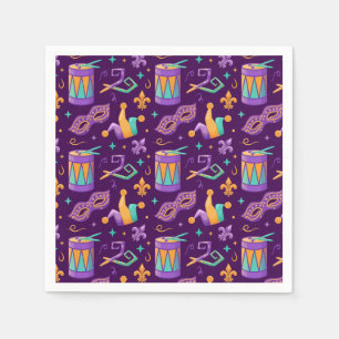 Mardi Gras Fat Tuesday Carnival Napkins