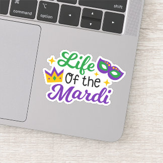 Mardi Gras Fat Tuesday Die Cut Sticker