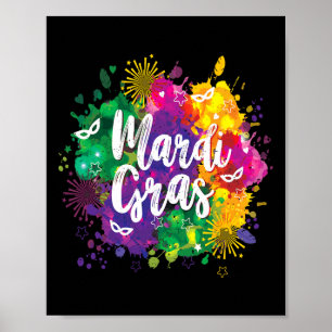 Mardi Gras Fat Tuesday New Orleans Mobile Carnival Poster