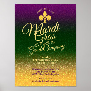 Mardi Gras Fat Tuesday   Office Breakroom Large Poster