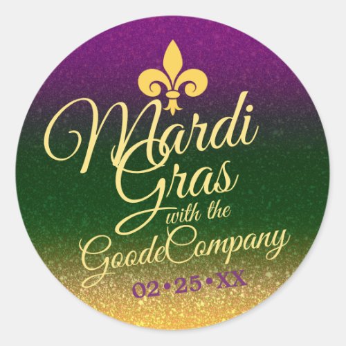 Mardi Gras Fat Tuesday  Party Favor Souvenir Classic Round Sticker