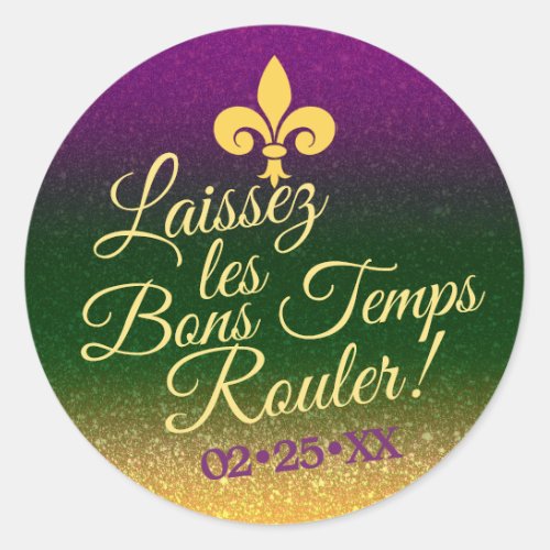 Mardi Gras Fat Tuesday  Party Favor Sticker