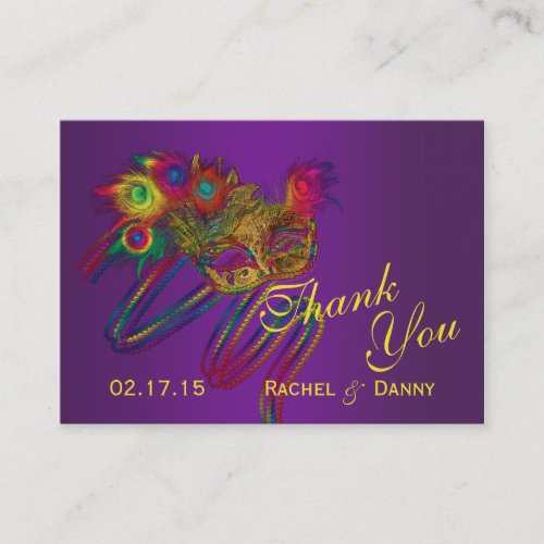 Mardi Gras Fat Tuesday Party Thank You Place Cards