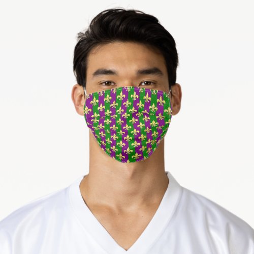 Mardi Gras Fat Tuesday Pattern Adult Cloth Face Mask