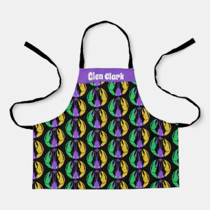 Mardi Gras Fat Tuesday Purple Gold Green Crawfish Apron