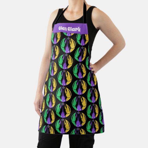 Mardi Gras Fat Tuesday Purple Gold Green Crawfish Apron