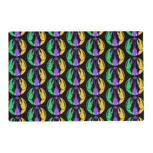 Mardi Gras Fat Tuesday Purple Gold Green Crawfish Placemat