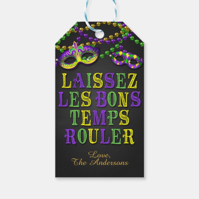 Mardi Gras Favor Tag (Front)