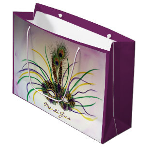 Mardi Gras Feather Mask Party Favor Gift Bags