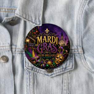 Mardi Gras Festival New Orleans Louisiana Button