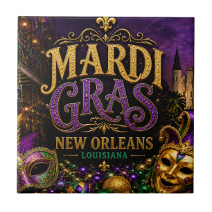 Mardi Gras Festival New Orleans Louisiana Ceramic Tile