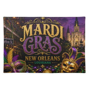 Mardi Gras Festival New Orleans Louisiana Cloth Placemat