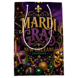Mardi Gras Festival New Orleans Louisiana Medium Gift Bag