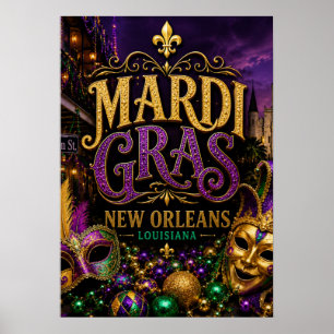 Mardi Gras Festival New Orleans Louisiana Poster