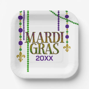 Mardi Gras Festive Carnival Paper Plates