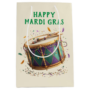 Mardi Gras Festive Drum Medium Gift Bag