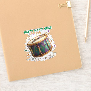Mardi Gras Festive Drum Sticker
