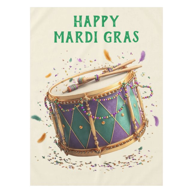 Mardi Gras Festive Drum Tablecloth (Front)