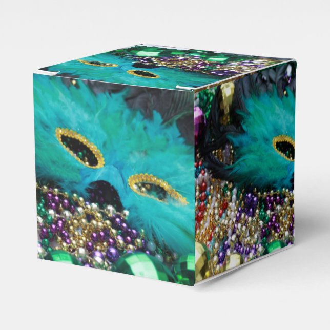 Mardi Gras Festive Party Favor Custom Gift Box (Front Side)