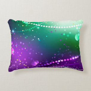 Mardi Gras Festive Purple Background Accent Pillow