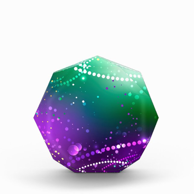 Mardi Gras Festive Purple Background Acrylic Award (Front)