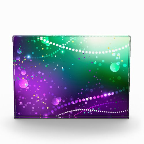 Mardi Gras Festive Purple Background Acrylic Award