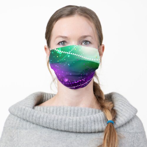 Mardi Gras Festive Purple Background Adult Cloth Face Mask