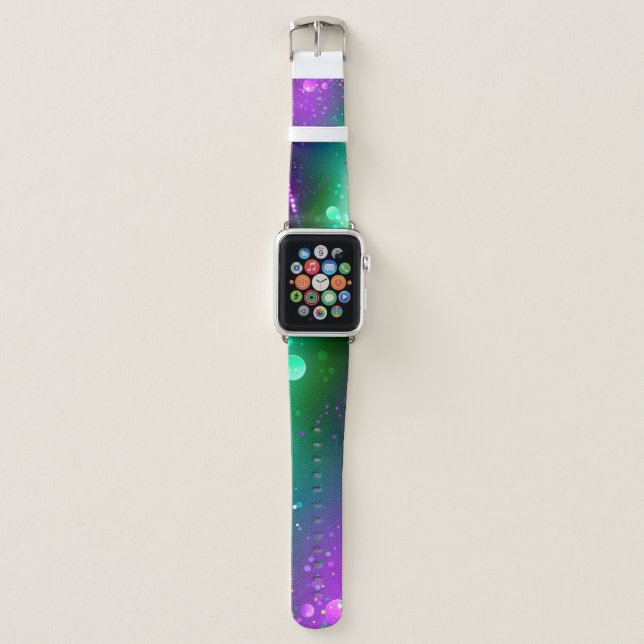 Mardi Gras Festive Purple Background Apple Watch Band (Front)